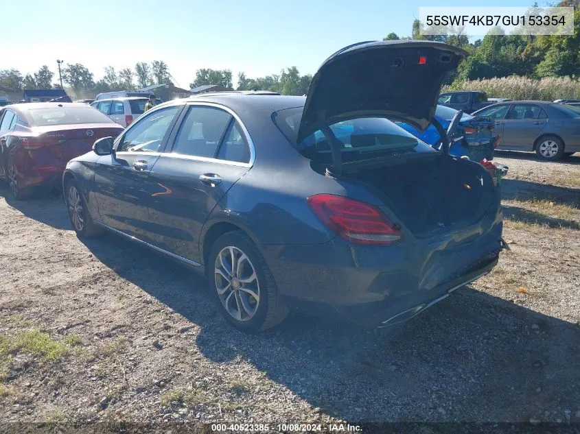 2016 Mercedes-Benz C 300 4Matic/Luxury 4Matic/Sport 4Matic VIN: 55SWF4KB7GU153354 Lot: 40523385