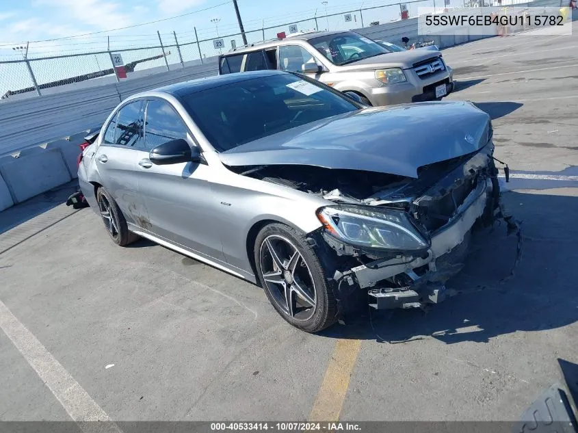 2016 Mercedes-Benz C 450 Amg 4Matic VIN: 55SWF6EB4GU115782 Lot: 40533414