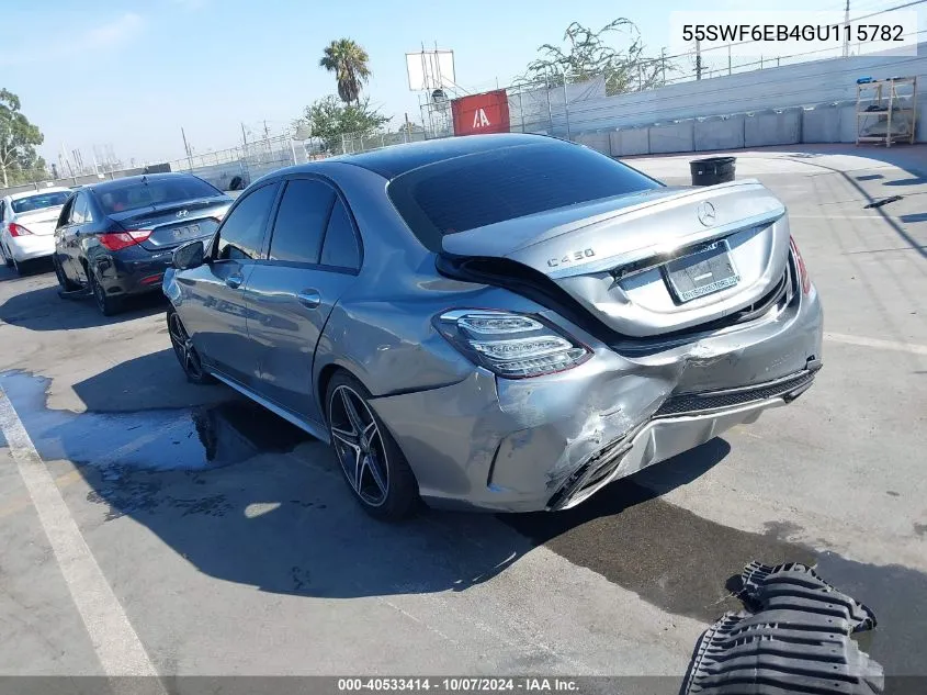 2016 Mercedes-Benz C 450 Amg 4Matic VIN: 55SWF6EB4GU115782 Lot: 40533414