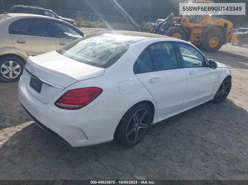 2016 Mercedes-Benz C 450 Amg 4Matic VIN: 55SWF6EB9GU143349 Lot: 40533670