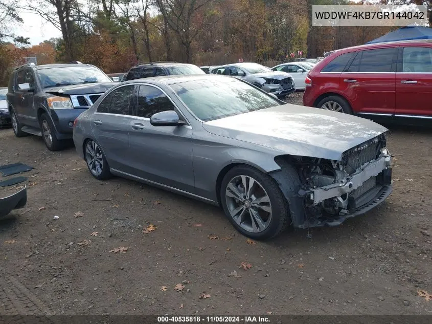 2016 Mercedes-Benz C 300 4Matic/Luxury 4Matic/Sport 4Matic VIN: WDDWF4KB7GR144042 Lot: 40535818