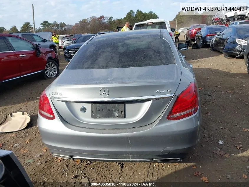 2016 Mercedes-Benz C 300 4Matic/Luxury 4Matic/Sport 4Matic VIN: WDDWF4KB7GR144042 Lot: 40535818