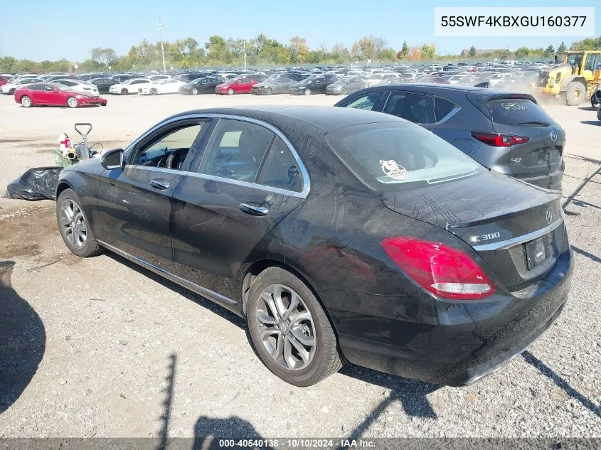 2016 Mercedes-Benz C 300 4Matic/Luxury 4Matic/Sport 4Matic VIN: 55SWF4KBXGU160377 Lot: 40540138