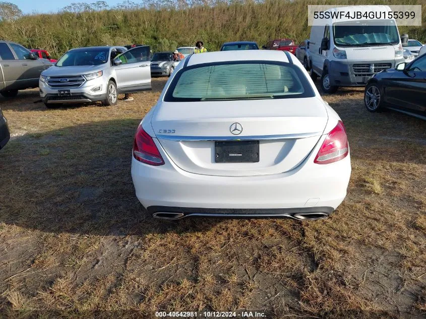 2016 Mercedes-Benz C 300 Luxury/Sport VIN: 55SWF4JB4GU155399 Lot: 40542981