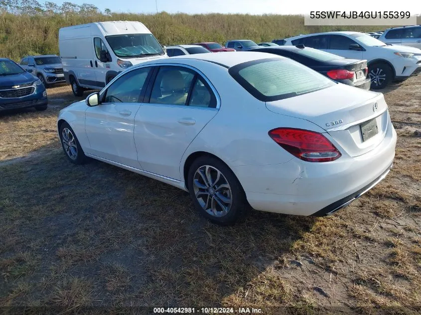 2016 Mercedes-Benz C 300 Luxury/Sport VIN: 55SWF4JB4GU155399 Lot: 40542981