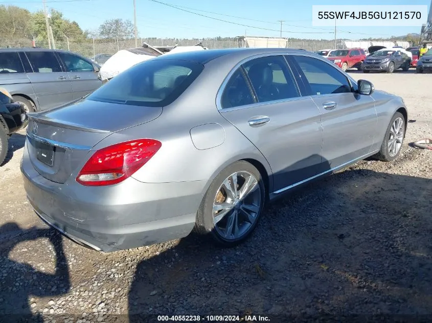 2016 Mercedes-Benz C 300 Luxury/Sport VIN: 55SWF4JB5GU121570 Lot: 40552238