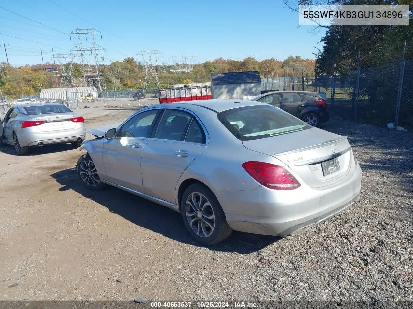 2016 Mercedes-Benz C 300 4Matic/Luxury 4Matic/Sport 4Matic VIN: 55SWF4KB3GU134896 Lot: 40653537