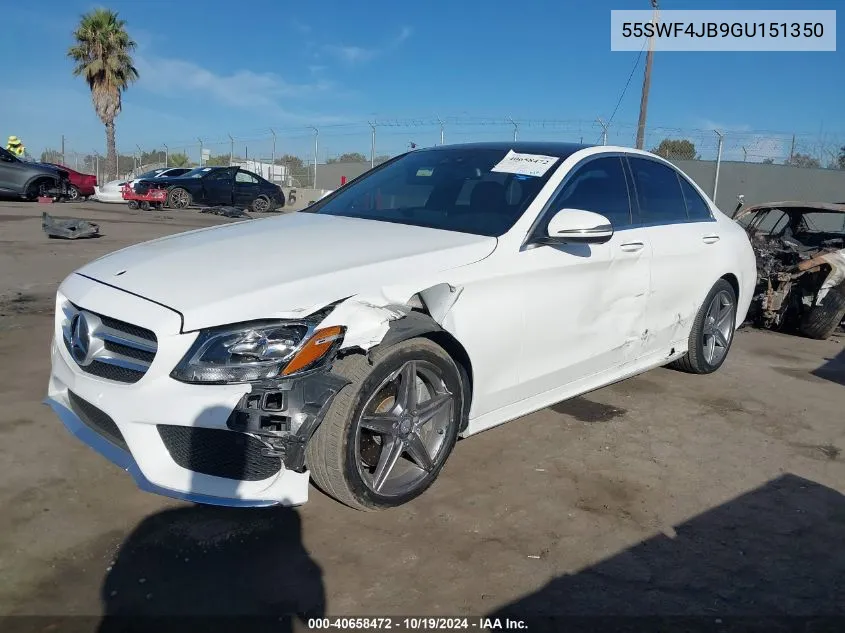 2016 Mercedes-Benz C 300 VIN: 55SWF4JB9GU151350 Lot: 40658472