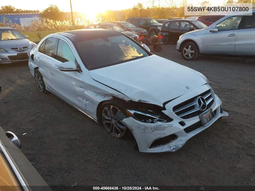 2016 Mercedes-Benz C 300 4Matic/Luxury 4Matic/Sport 4Matic VIN: 55SWF4KB5GU107800 Lot: 40668436