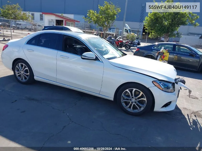 2016 Mercedes-Benz C 300 Luxury/Sport VIN: 55SWF4JB4GU149117 Lot: 40693208