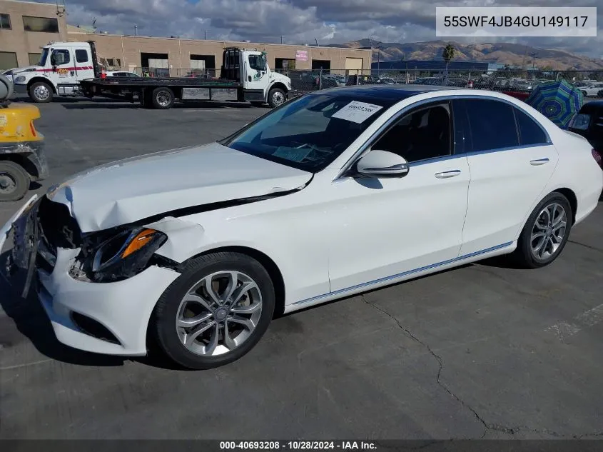 2016 Mercedes-Benz C 300 Luxury/Sport VIN: 55SWF4JB4GU149117 Lot: 40693208