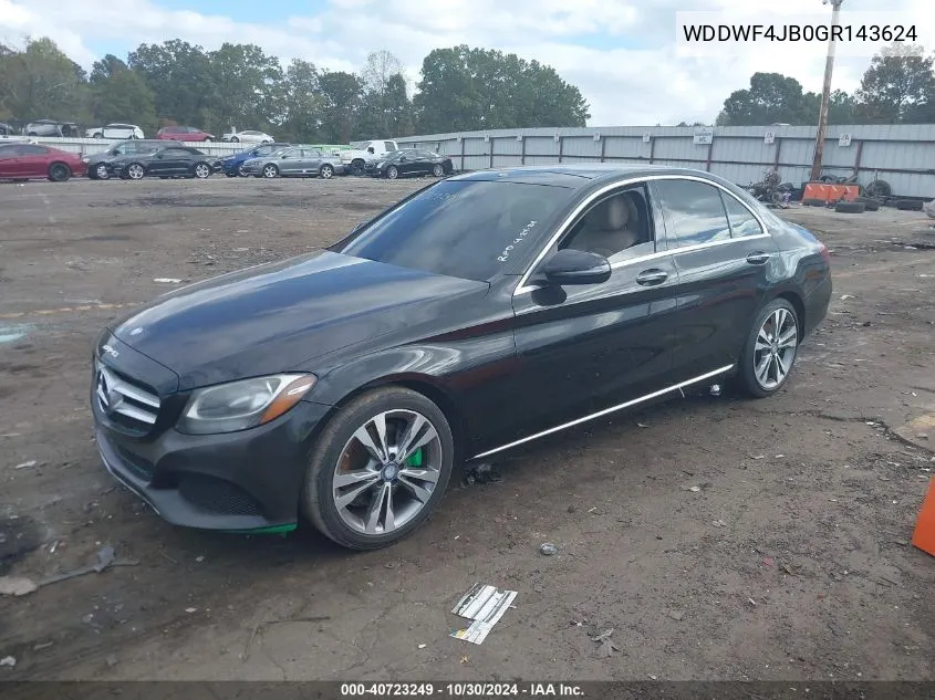 2016 Mercedes-Benz C 300 Luxury/Sport VIN: WDDWF4JB0GR143624 Lot: 40723249