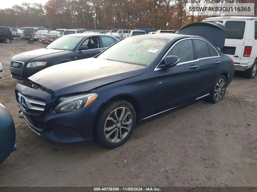 2016 Mercedes-Benz C 300 4Matic/Luxury 4Matic/Sport 4Matic VIN: 55SWF4KB3GU116365 Lot: 40726390