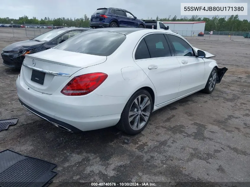 2016 Mercedes-Benz C 300 Luxury/Sport VIN: 55SWF4JB8GU171380 Lot: 40740576