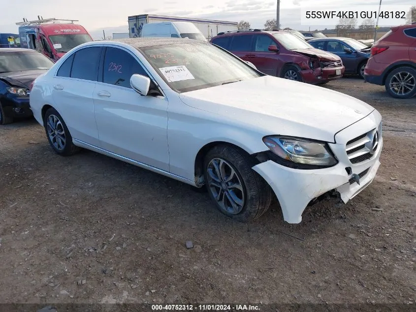 2016 Mercedes-Benz C 300 4Matic/Luxury 4Matic/Sport 4Matic VIN: 55SWF4KB1GU148182 Lot: 40752312