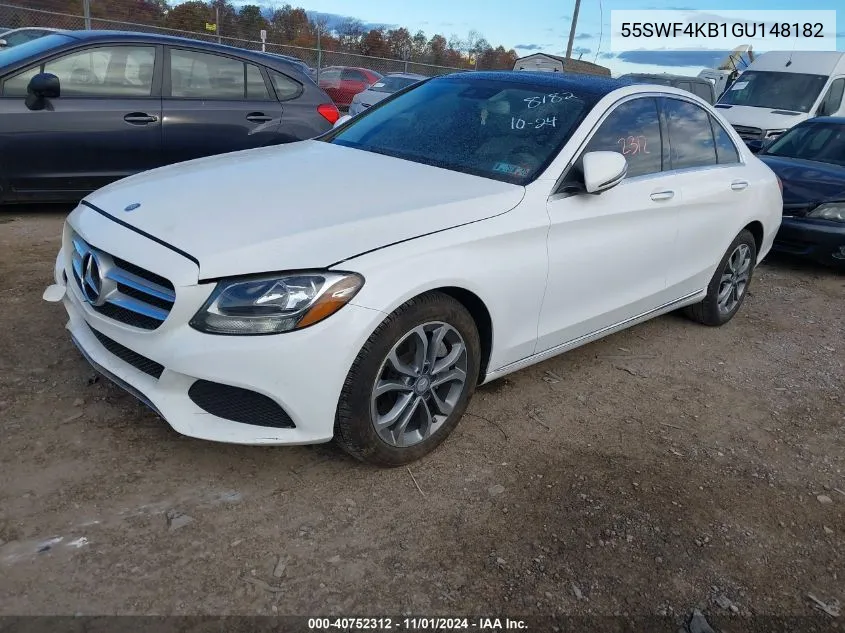 2016 Mercedes-Benz C 300 4Matic/Luxury 4Matic/Sport 4Matic VIN: 55SWF4KB1GU148182 Lot: 40752312