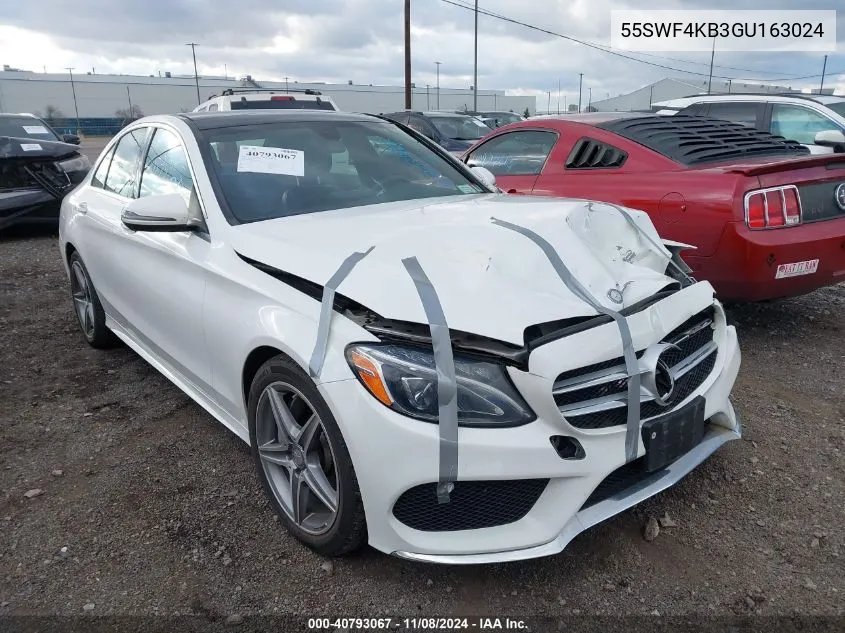 2016 Mercedes-Benz C 300 4Matic/Luxury 4Matic/Sport 4Matic VIN: 55SWF4KB3GU163024 Lot: 40793067