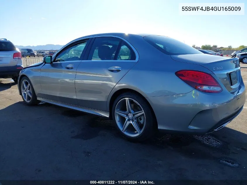 2016 Mercedes-Benz C 300 Luxury/Sport VIN: 55SWF4JB4GU165009 Lot: 40811222