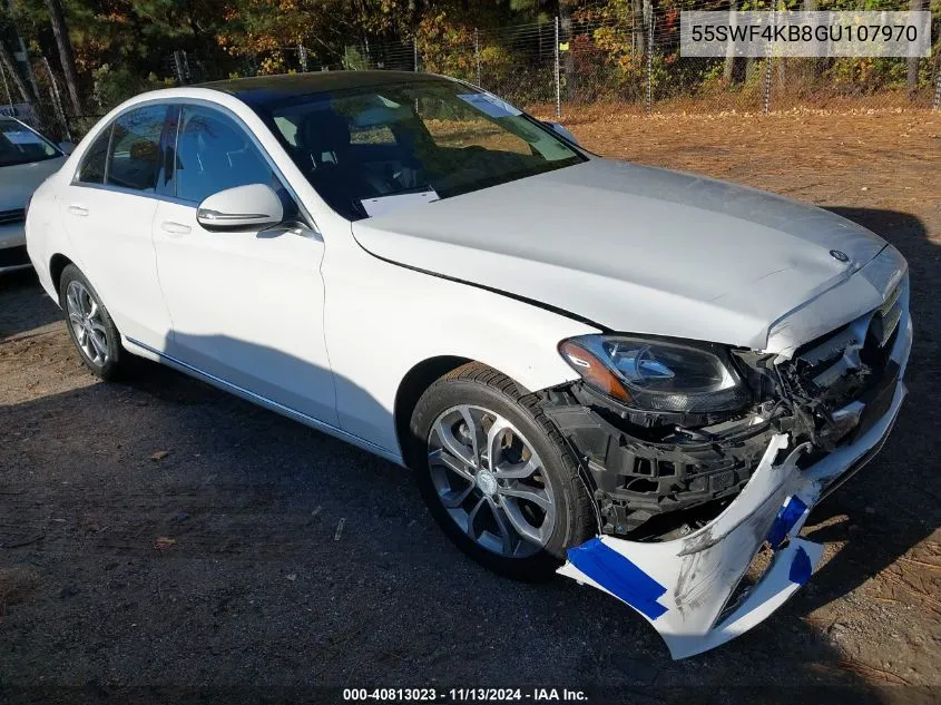 2016 Mercedes-Benz C 300 4Matic/Luxury 4Matic/Sport 4Matic VIN: 55SWF4KB8GU107970 Lot: 40813023