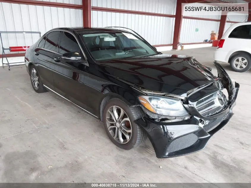 2016 Mercedes-Benz C 300 Luxury/Sport VIN: 55SWF4JB3GU165681 Lot: 40838715