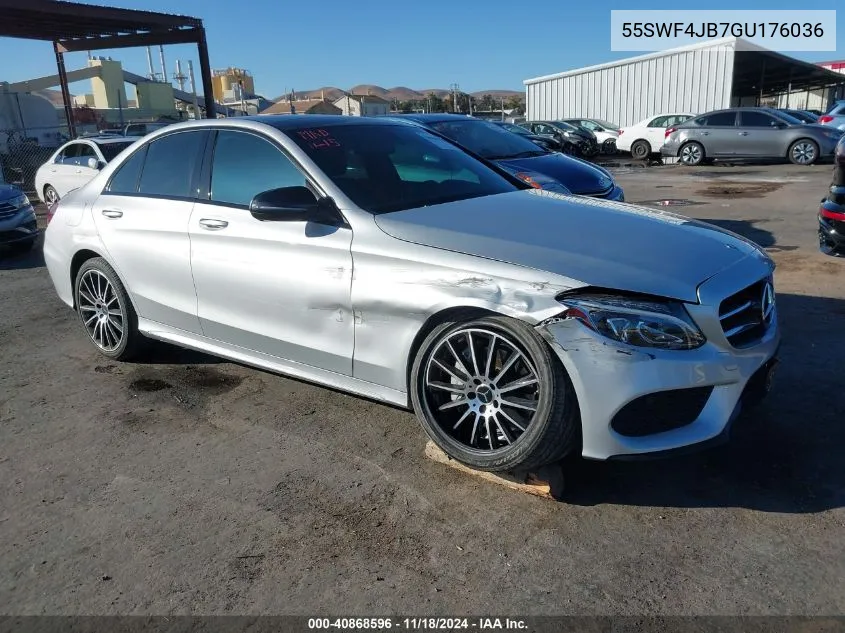 2016 Mercedes-Benz C 300 Luxury/Sport VIN: 55SWF4JB7GU176036 Lot: 40868596