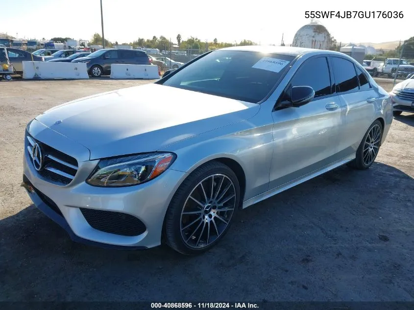 2016 Mercedes-Benz C 300 Luxury/Sport VIN: 55SWF4JB7GU176036 Lot: 40868596