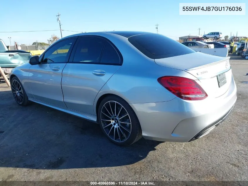 2016 Mercedes-Benz C 300 Luxury/Sport VIN: 55SWF4JB7GU176036 Lot: 40868596