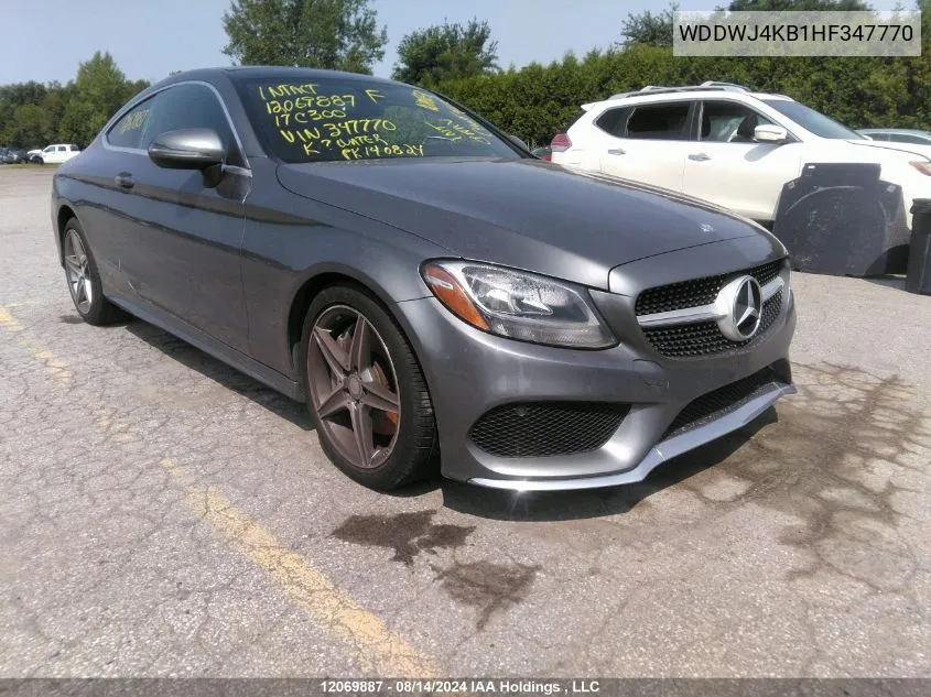 2017 Mercedes-Benz C-Class VIN: WDDWJ4KB1HF347770 Lot: 12069887