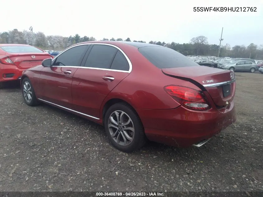 2017 Mercedes-Benz C 300 Sport 4Matic/Luxury 4Matic/4Matic VIN: 55SWF4KB9HU212762 Lot: 36408769