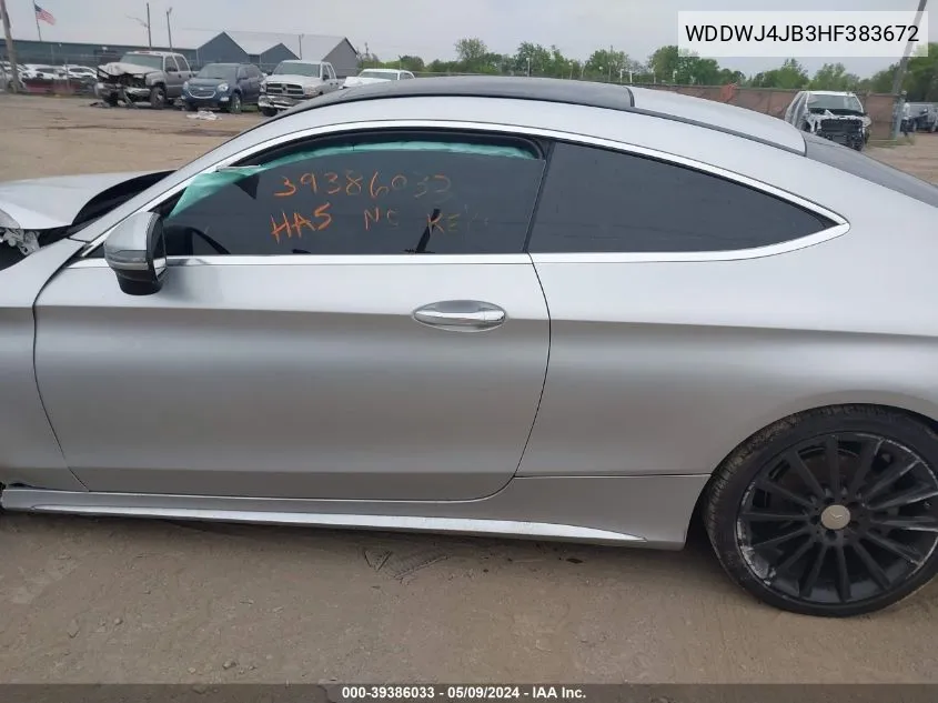 2017 Mercedes-Benz C 300 VIN: WDDWJ4JB3HF383672 Lot: 39386033