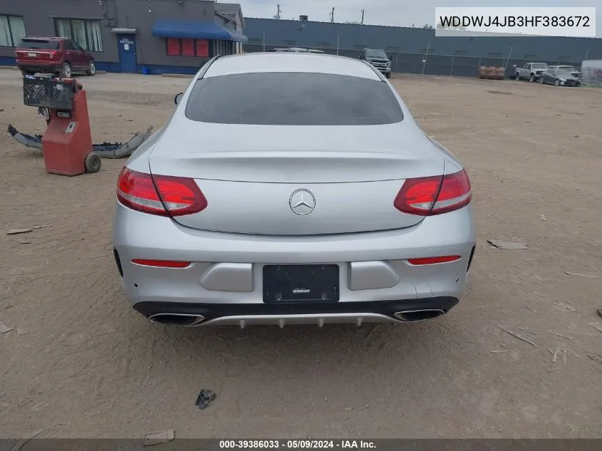 2017 Mercedes-Benz C 300 VIN: WDDWJ4JB3HF383672 Lot: 39386033