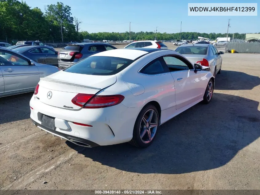 2017 Mercedes-Benz C 300 4Matic VIN: WDDWJ4KB6HF412399 Lot: 39439148