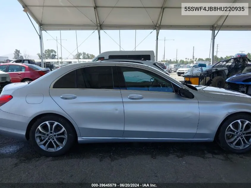 2017 Mercedes-Benz C 300 Luxury/Sport VIN: 55SWF4JB8HU220935 Lot: 39645579