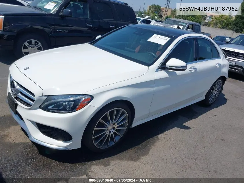 2017 Mercedes-Benz C 300 Luxury/Sport VIN: 55SWF4JB9HU187962 Lot: 39810640