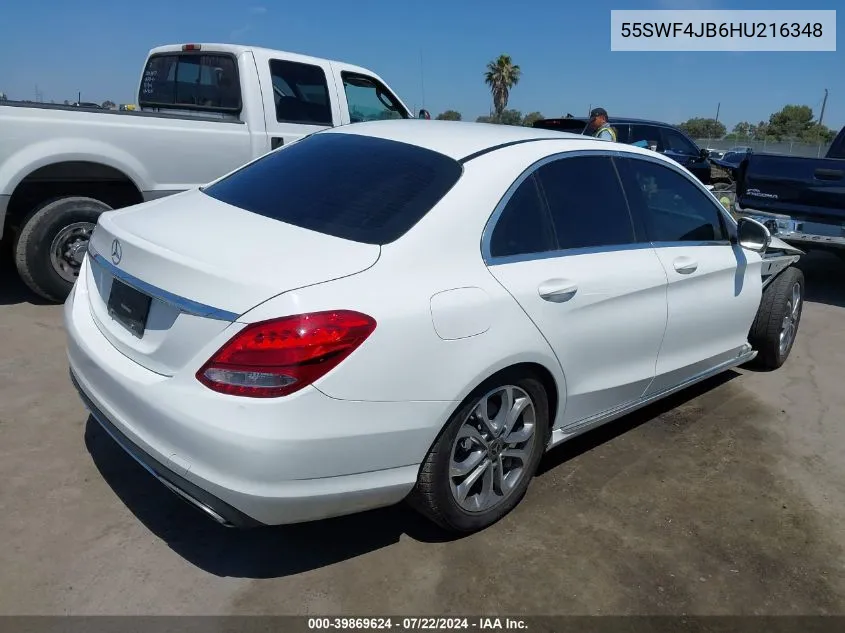 2017 Mercedes-Benz C 300 Luxury/Sport VIN: 55SWF4JB6HU216348 Lot: 39869624