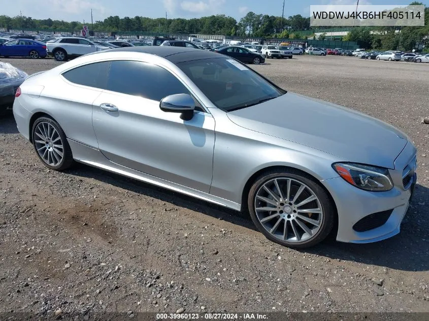 2017 Mercedes-Benz C 300 4Matic VIN: WDDWJ4KB6HF405114 Lot: 39960123