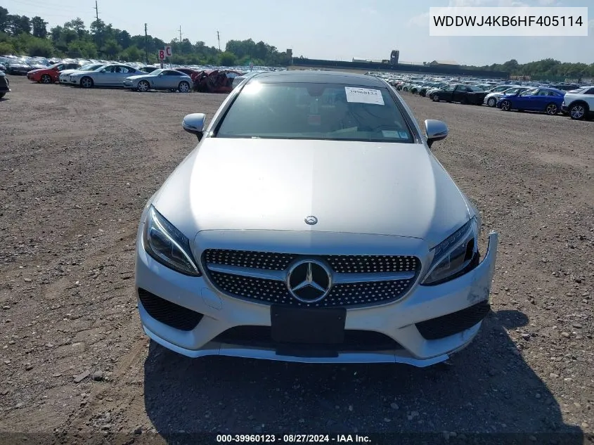 2017 Mercedes-Benz C 300 4Matic VIN: WDDWJ4KB6HF405114 Lot: 39960123