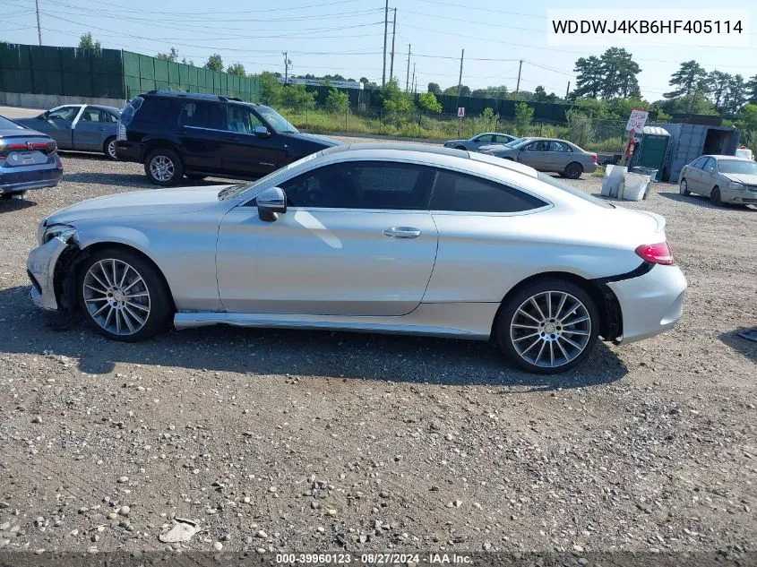 2017 Mercedes-Benz C 300 4Matic VIN: WDDWJ4KB6HF405114 Lot: 39960123