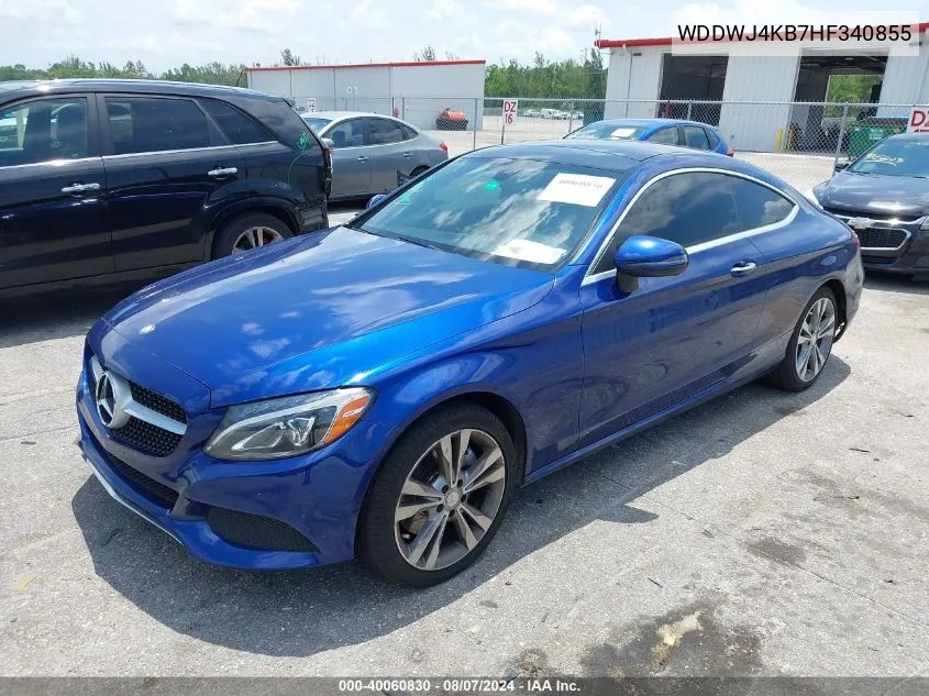 2017 Mercedes-Benz C 300 4Matic VIN: WDDWJ4KB7HF340855 Lot: 40060830