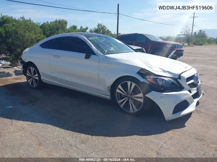 2017 Mercedes-Benz C 300 300 VIN: WDDWJ4JB3HF519606 Lot: 40092120