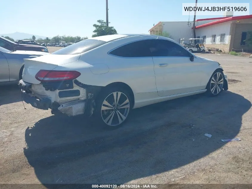 2017 Mercedes-Benz C 300 300 VIN: WDDWJ4JB3HF519606 Lot: 40092120