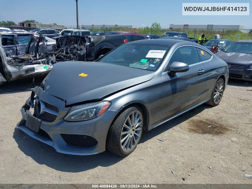 2017 Mercedes-Benz C 300 VIN: WDDWJ4JB6HF414123 Lot: 40094426