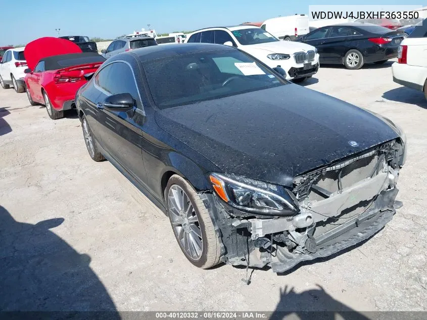 2017 Mercedes-Benz C 300 VIN: WDDWJ4JBXHF363550 Lot: 40120332