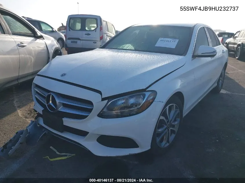 2017 Mercedes-Benz C 300 300 VIN: 55SWF4JB9HU232737 Lot: 40146137