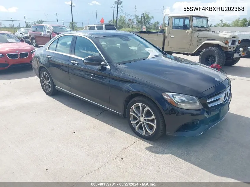 2017 Mercedes-Benz C 300 4Matic/Luxury 4Matic/Sport 4Matic VIN: 55SWF4KBXHU202368 Lot: 40159781