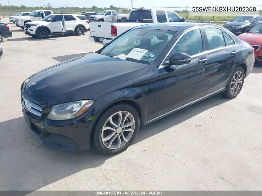 2017 Mercedes-Benz C 300 4Matic/Luxury 4Matic/Sport 4Matic VIN: 55SWF4KBXHU202368 Lot: 40159781