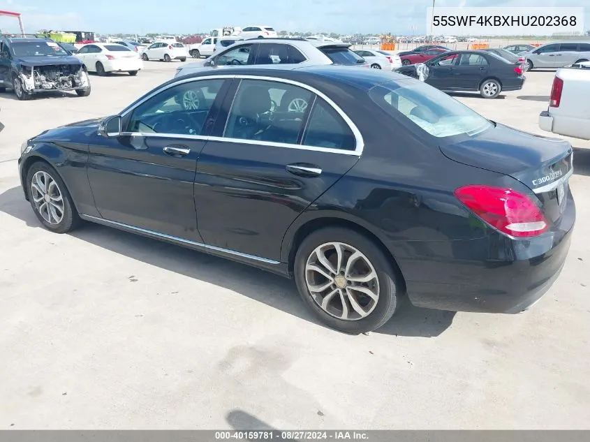 2017 Mercedes-Benz C 300 4Matic/Luxury 4Matic/Sport 4Matic VIN: 55SWF4KBXHU202368 Lot: 40159781