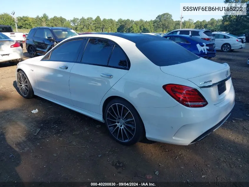 2017 Mercedes-Benz Amg C 43 4Matic VIN: 55SWF6EB6HU185222 Lot: 40200830