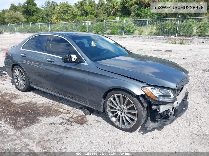 2017 Mercedes-Benz C 300 300 VIN: 55SWF4JB0HU228978 Lot: 40256364