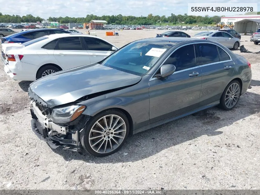 2017 Mercedes-Benz C 300 300 VIN: 55SWF4JB0HU228978 Lot: 40256364